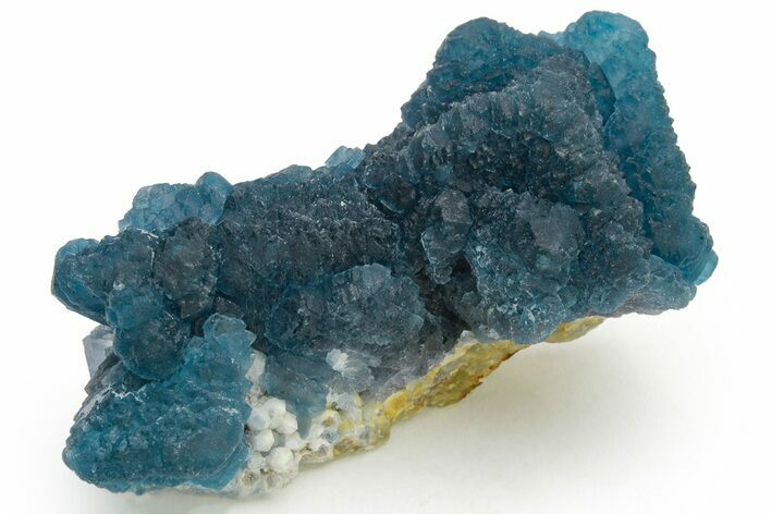 Blue, Cubic/Octahedral Fluorite Encrusted Quartz - Inner Mongolia #224774